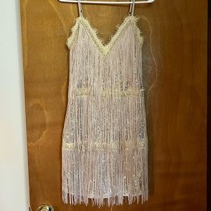 SHEIN gold fringe sequin dress